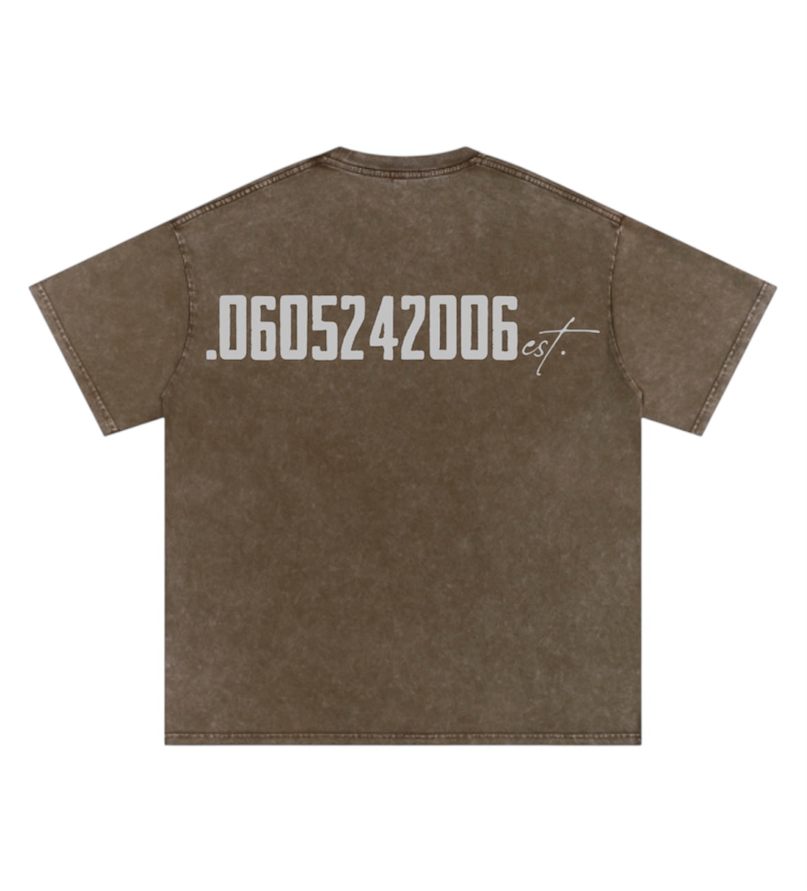 “SUSPECT No.06” BROWN OVERSIZED SHIRT