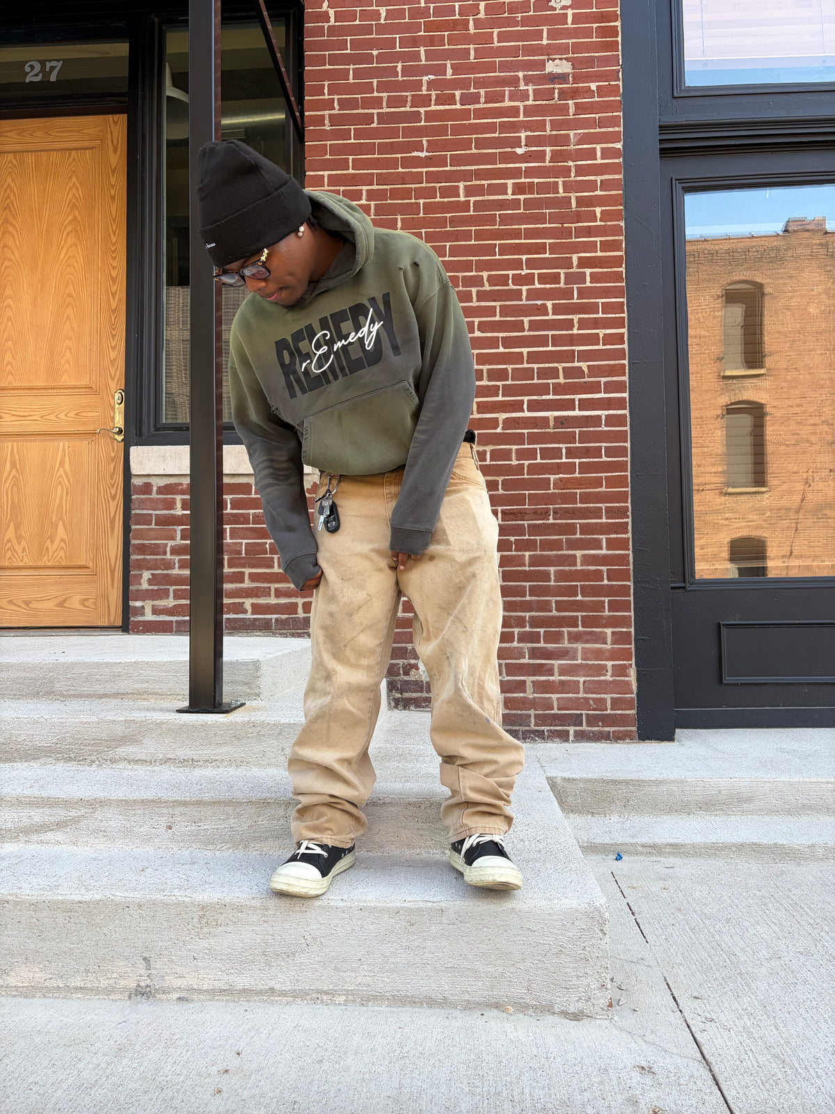 Grey/Green “GRFTI OVER REMEDY” Hoodie