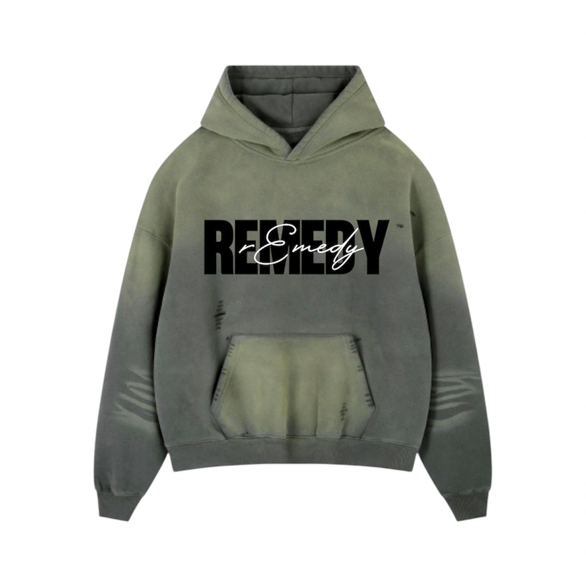 Grey/Green “GRFTI OVER REMEDY” Hoodie