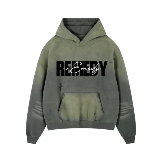 Grey/Green “GRFTI OVER REMEDY” Hoodie