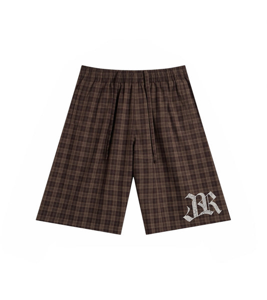 Brown Plaid Baseball “JR” Set