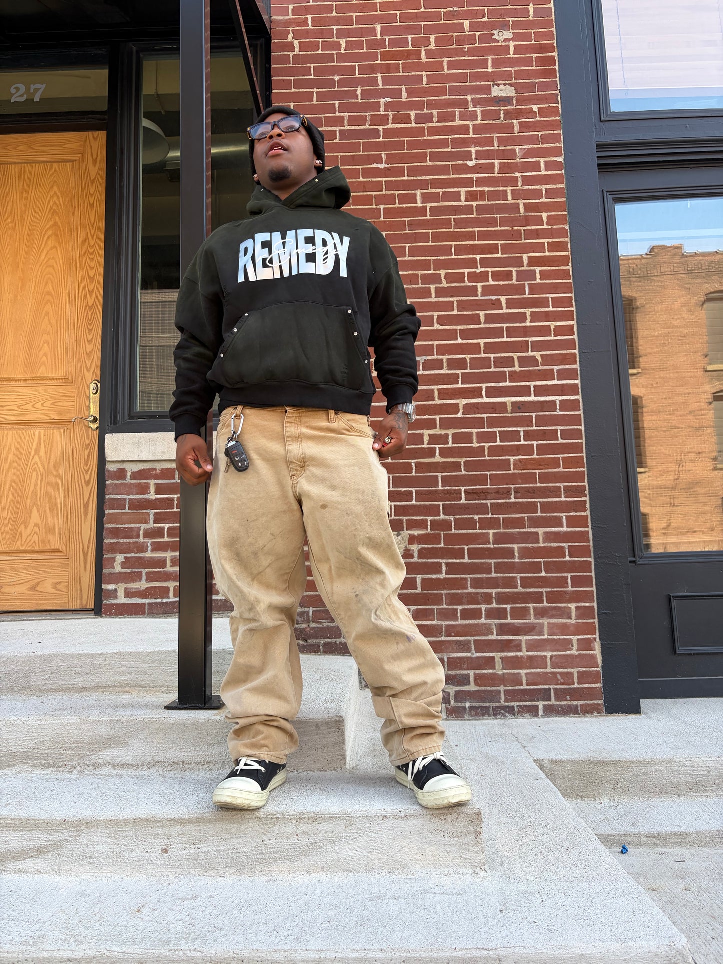 Black/Green “GRFTI OVER REMEDY” Hoodie