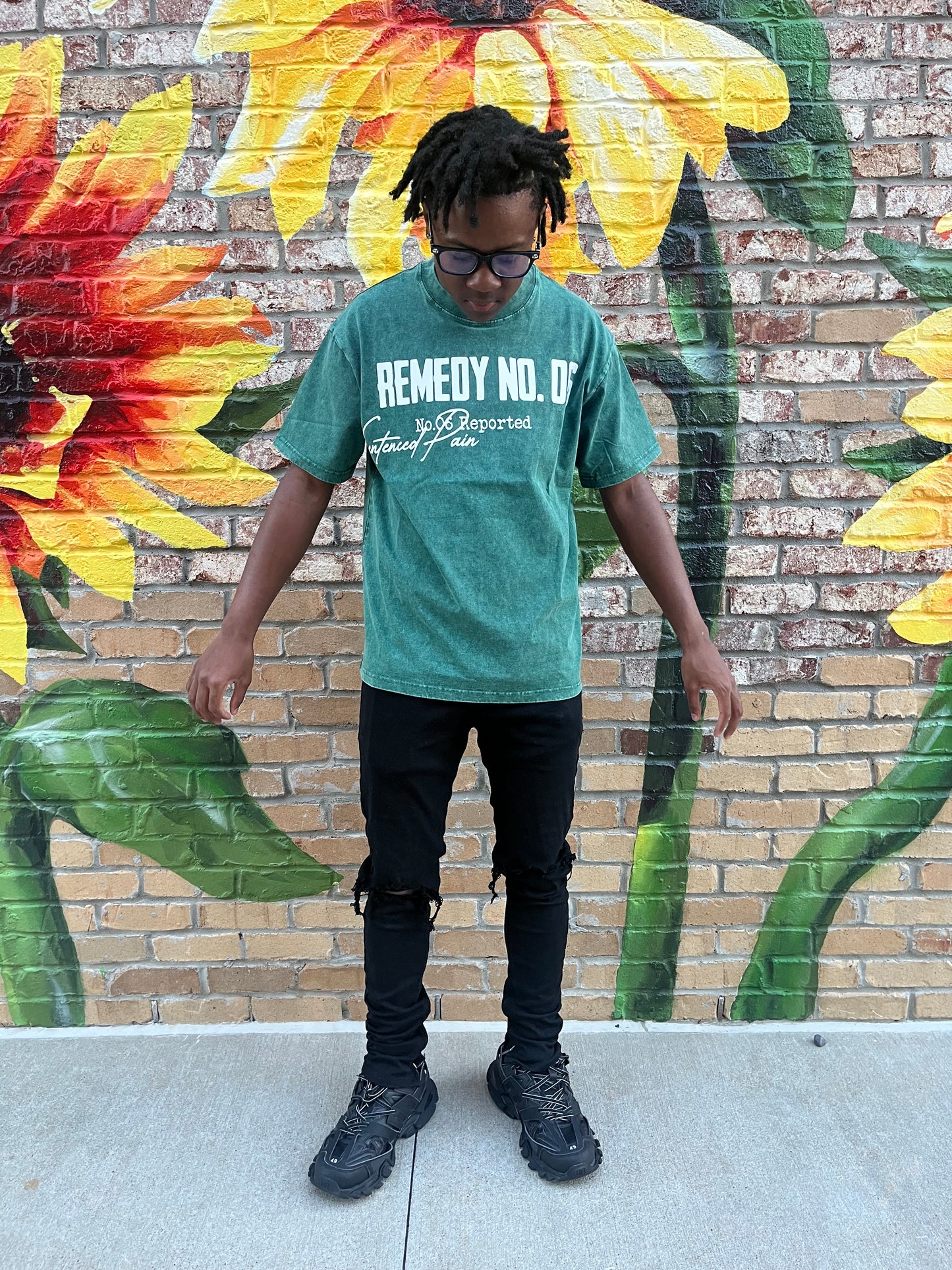 “SUSPECT No.06” BLUE OVERSIZED SHIRT
