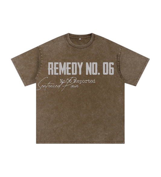 “SUSPECT No.06” BROWN OVERSIZED SHIRT