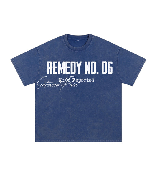 “SUSPECT No.06” BLUE OVERSIZED SHIRT