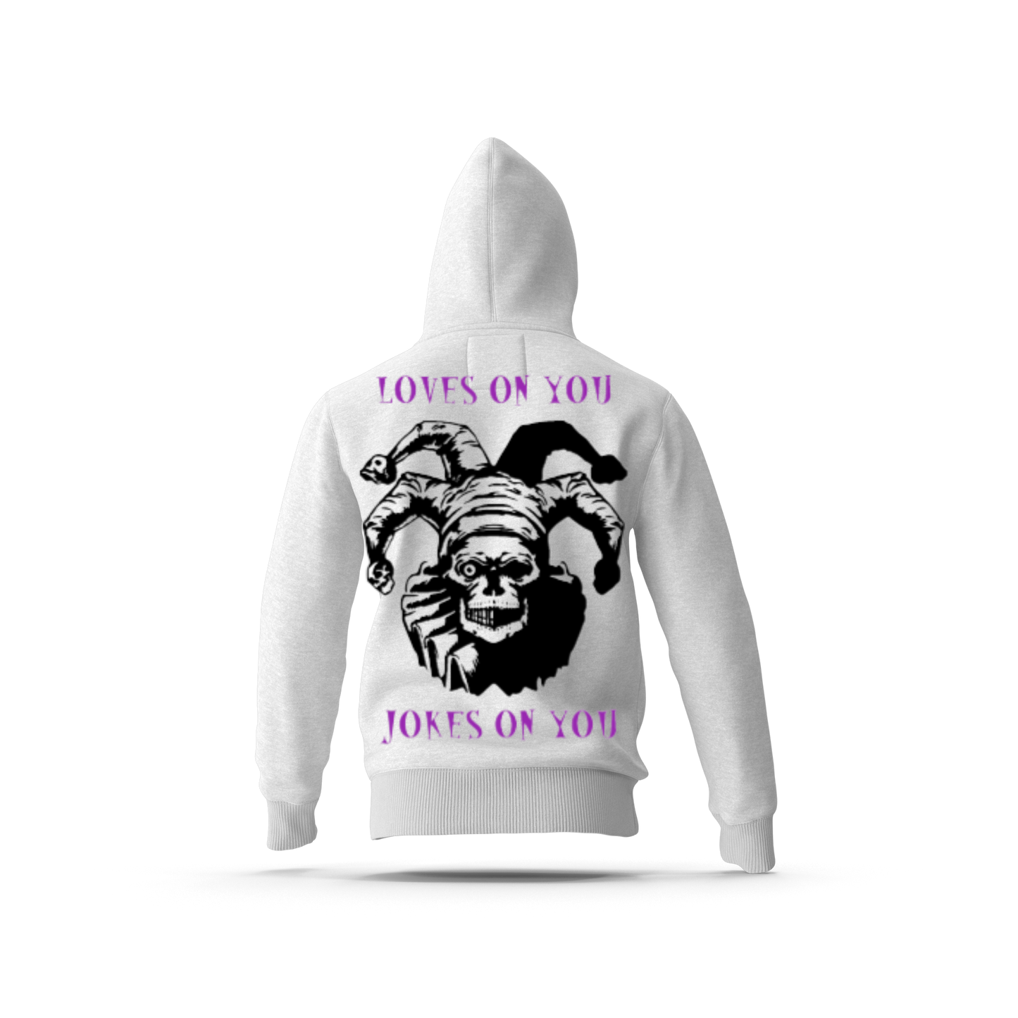 White hoodie/Black/Purple Hoodie